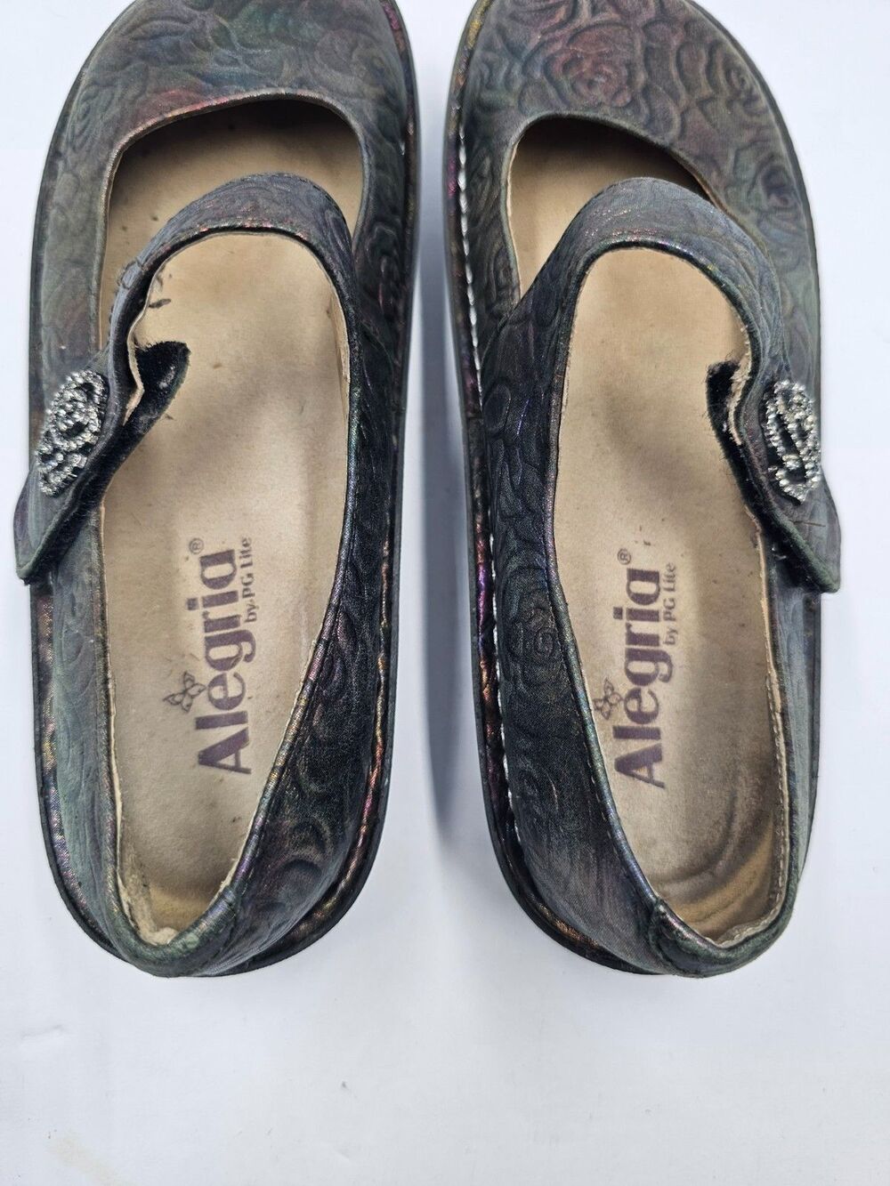 Alegria Paloma Floral Iridescent Leather Mary Jane Shoes Womens EU 38 US 8-8.5 - Picture 9 of 10
